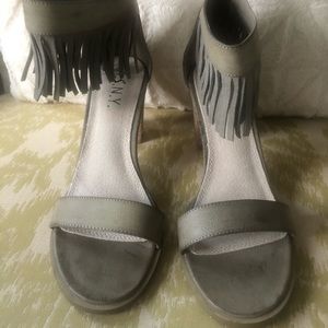 Brand new leather high heel sandals